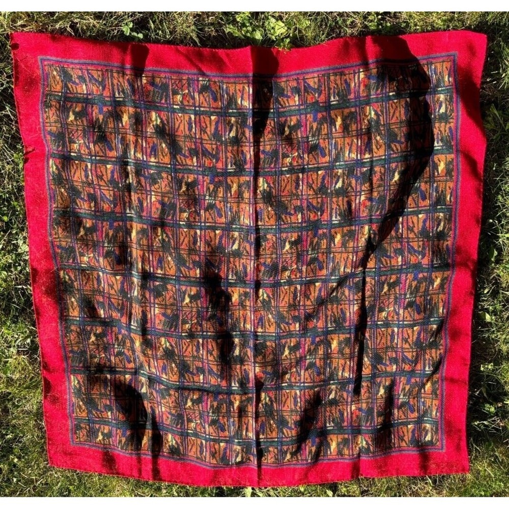 Jacobsons Italian Wool Scarf Lightweight Square Vintage 34x34